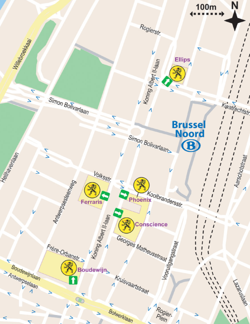 Kaart locatie Ellipsgebouw Brussel