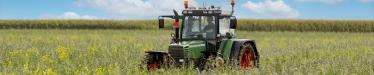 Traktor op het land