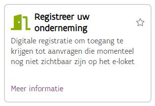 voorbeeld tegel e-loket 'Registreer uw onderneming'