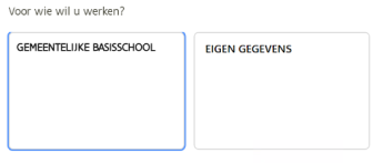 Screenshot: voor wie wil u werken (gemeentelijke basisschool - eigen gegevens)