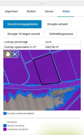 Bodempaspoort kaart met overstromingsgebieden water