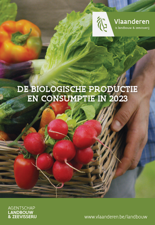 Cover biorapport 2024: groentenmand gedragen door landbouwer