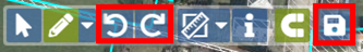 actieknoppen bij de kaart