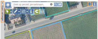 kaart met percelen in- of uitklappen