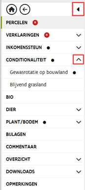 overzicht menu