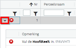 Kolom met opmerkingen