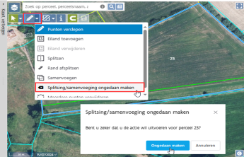 ongedaan maken samenvoegen of splitsen