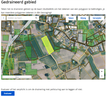 Foto van digitale kaar voor gedraineerd gebied